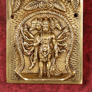 Superfine Standing Panchmukhi Hanuman Brass Wall Hanging - 9 - inch - Budhshiv.com