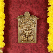 Superfine Standing Panchmukhi Hanuman Brass Wall Hanging - 9 - inch - Budhshiv.com