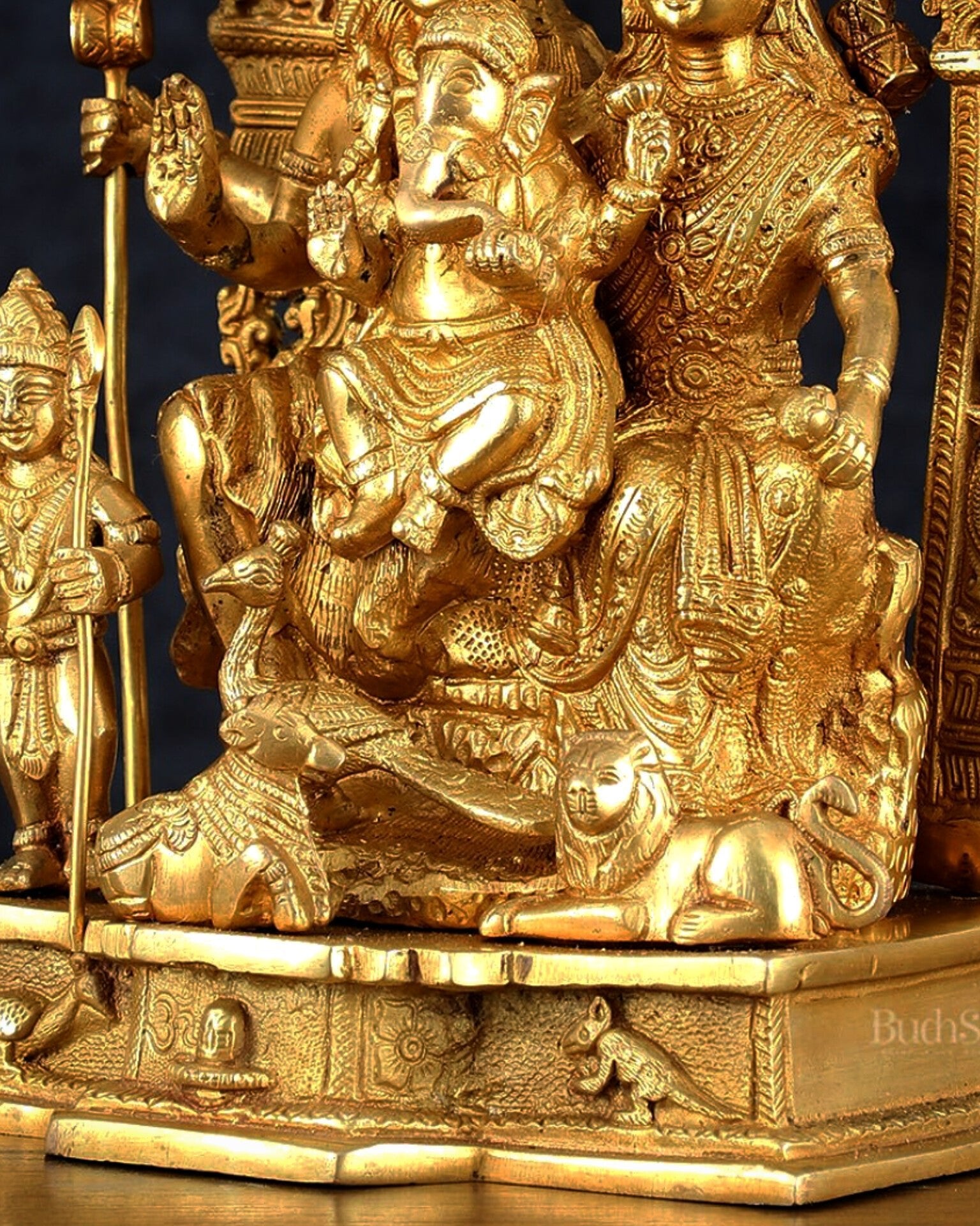 The complete Brass Shiva Parivar Idol 12" - Budhshiv.com