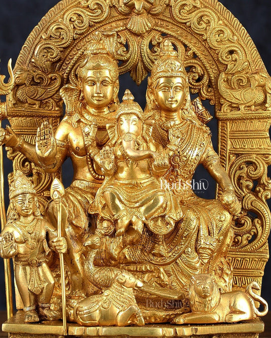 The complete Brass Shiva Parivar Idol 12" - Budhshiv.com