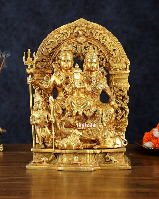 The complete Brass Shiva Parivar Idol 12" - Budhshiv.com