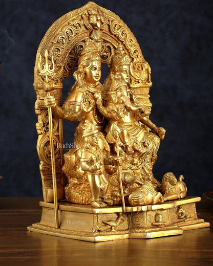 The complete Brass Shiva Parivar Idol 12" - Budhshiv.com