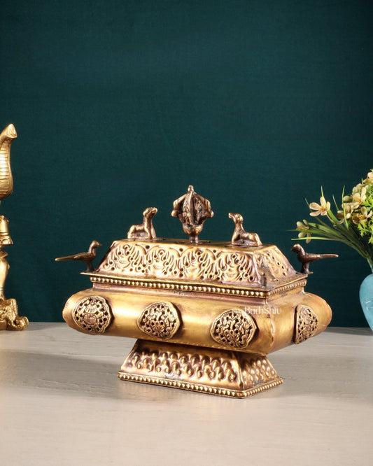 Tibetan Brass Dhoop Burner – Traditional Incense Holder - Budhshiv.com