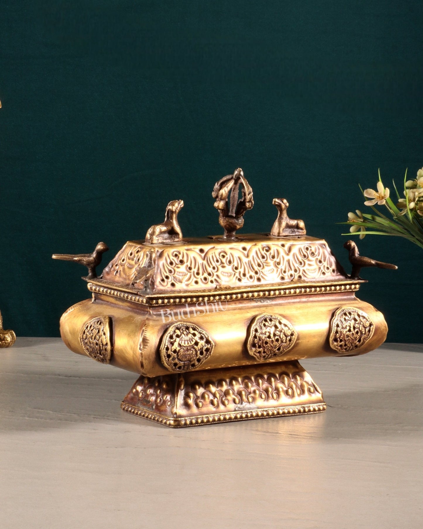 Tibetan Brass Dhoop Burner – Traditional Incense Holder - Budhshiv.com