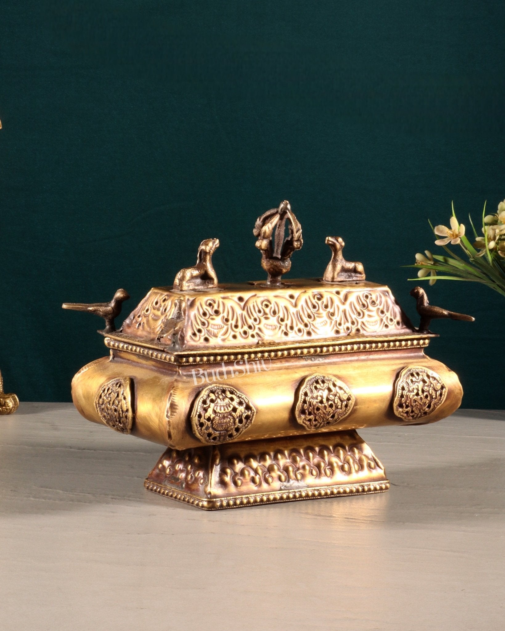Tibetan Brass Dhoop Burner – Traditional Incense Holder - Budhshiv.com