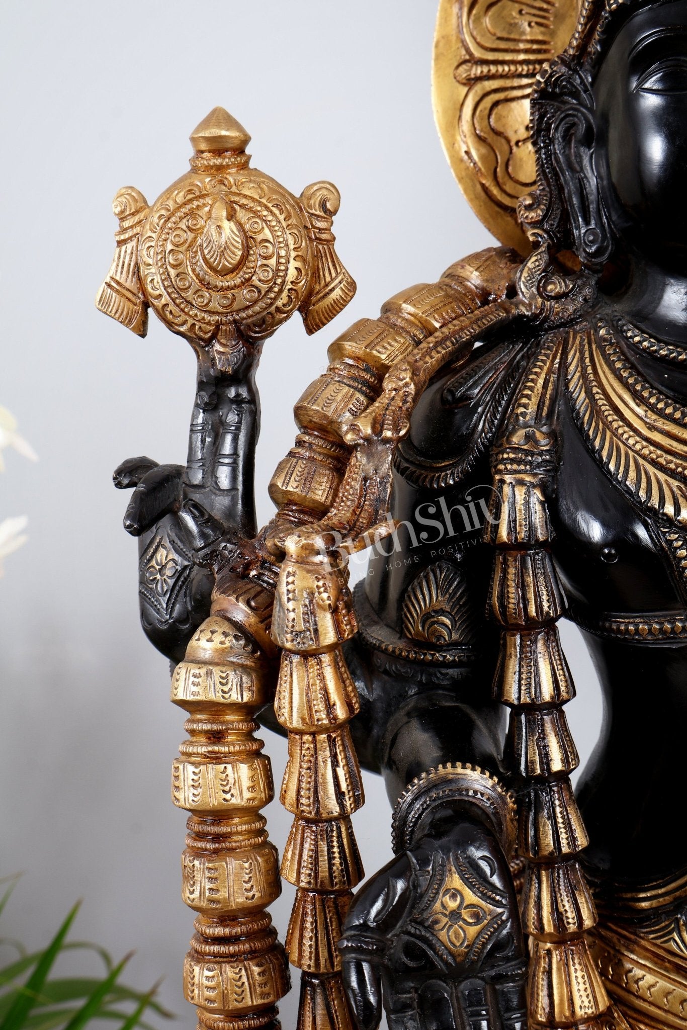 Tirupati Balaji with Dashavatar Bronze Statue – Midnight Black & Gloomy Gold Finish (30 Inches) - Budhshiv.com