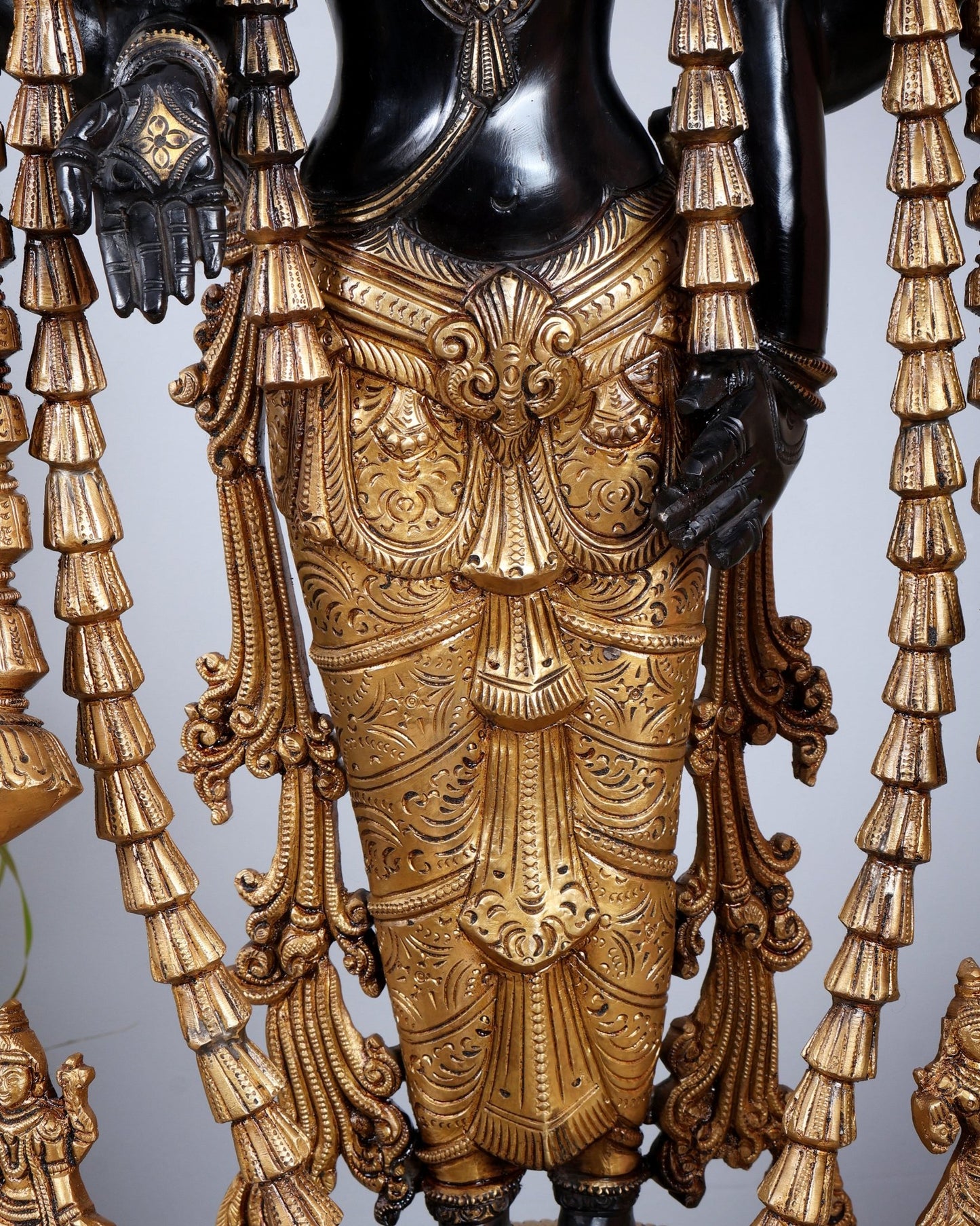 Tirupati Balaji with Dashavatar Bronze Statue – Midnight Black & Gloomy Gold Finish (30 Inches) - Budhshiv.com