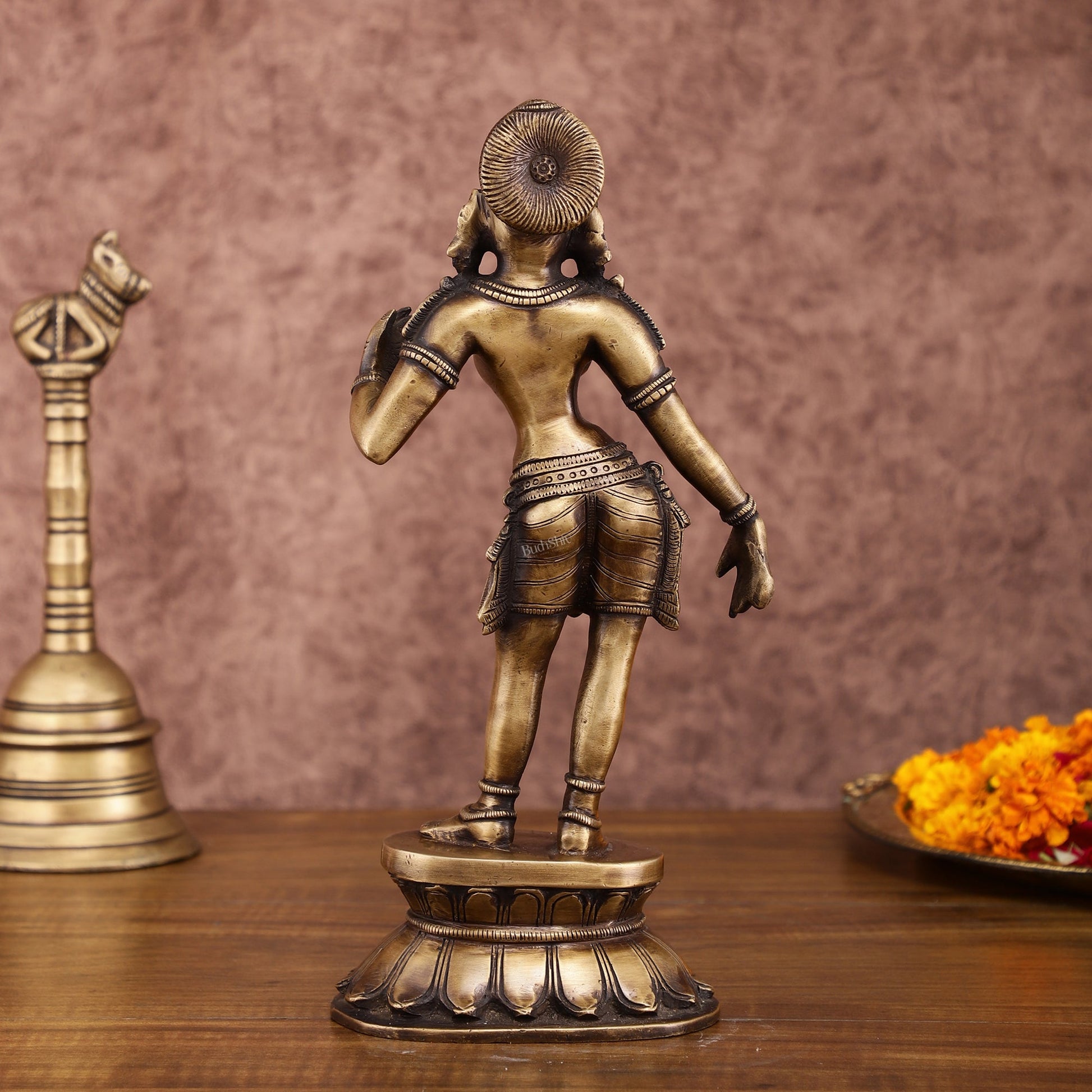 Traditional Brass Apsara Sculpture | 11 Inches | Elegant Design - Budhshiv.com