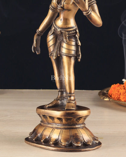 Traditional Brass Apsara Sculpture | 11 Inches | Elegant Design - Budhshiv.com