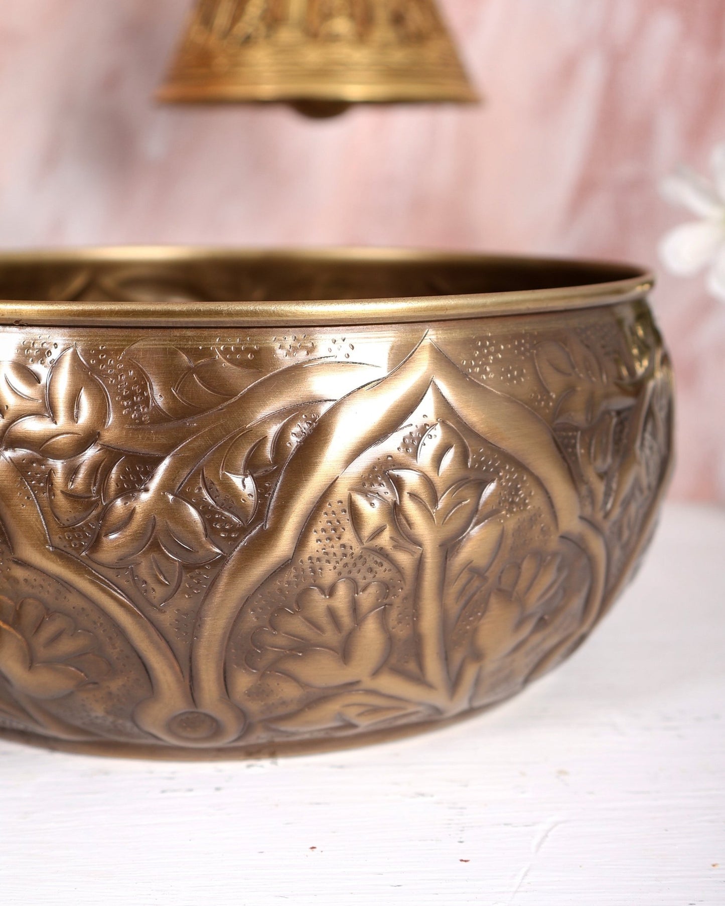 Traditional Brass Urli with Handles – Lightweight Antique Finish Decorative Bowl (12 Inches) - Budhshiv.com
