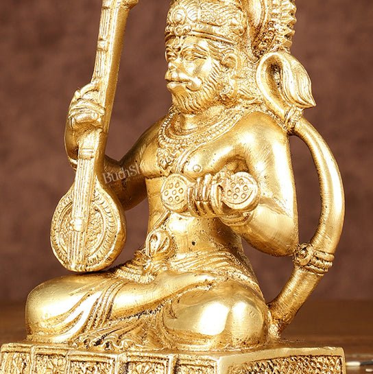 Unique Brass Bhajan Hanuman Idol | Height: 5.5 inch - Budhshiv.com