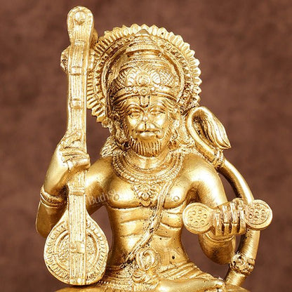 Unique Brass Bhajan Hanuman Idol | Height: 5.5 inch - Budhshiv.com