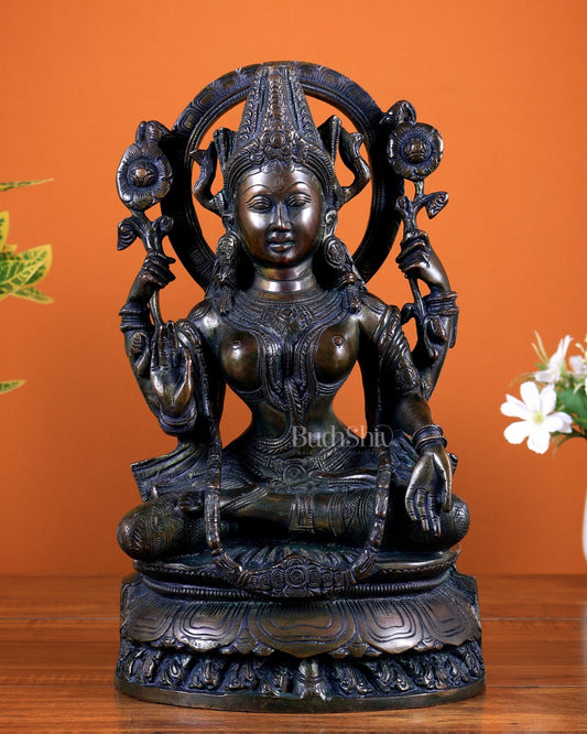Unique Brass Goddess Lakshmi Statue – Chola Style Heritage Artefact - Budhshiv.com
