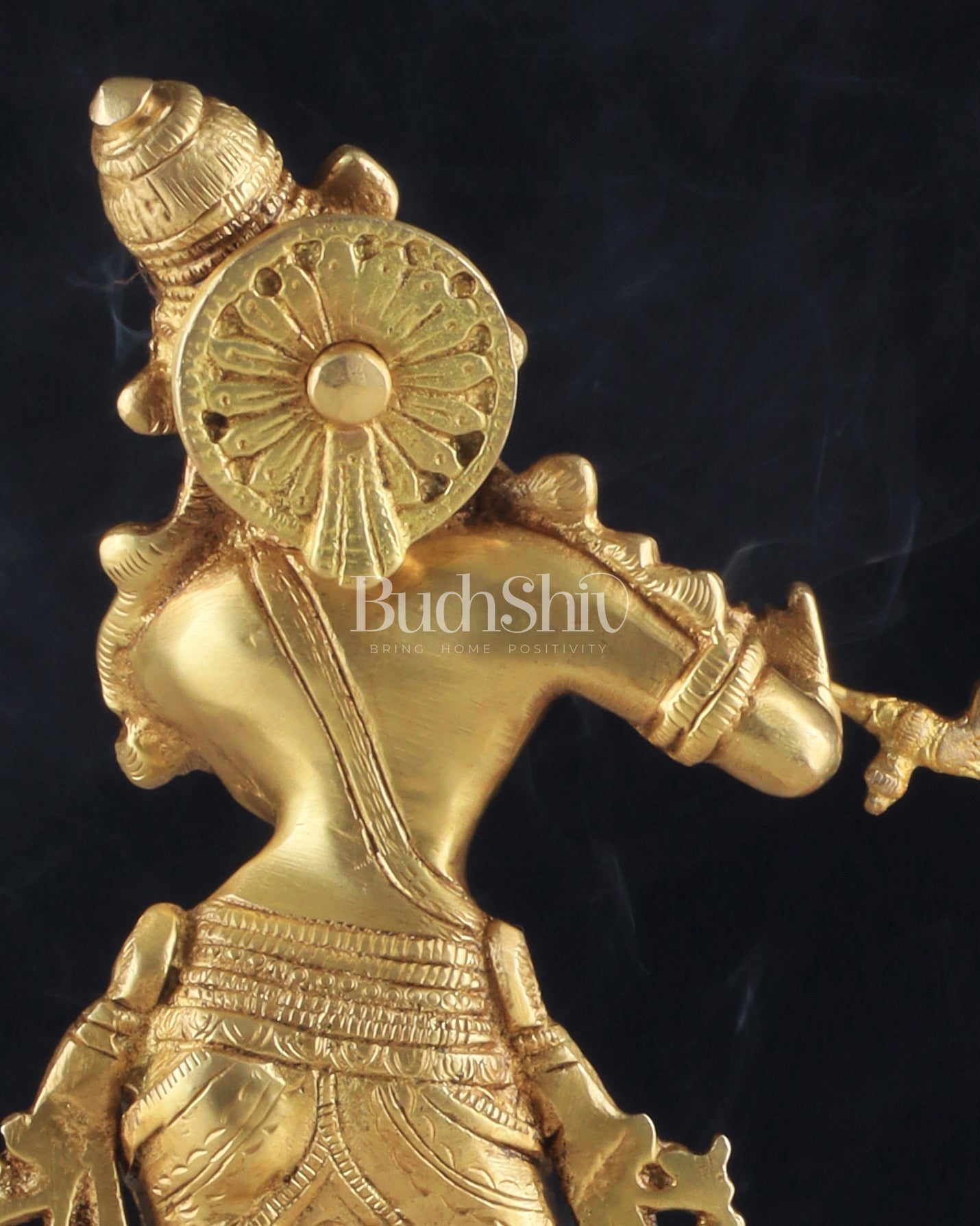 Unique Brass Krishna Statue - Sleek Design 9.5 Inches - Budhshiv.com