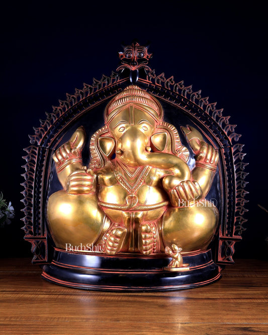 Unique Brass Large Lord Ganesha Full body Wall Hanging - Budhshiv.com