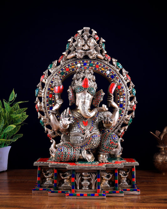 Unique Brass Lord Ganesha Statue 19.5 inch - Budhshiv.com