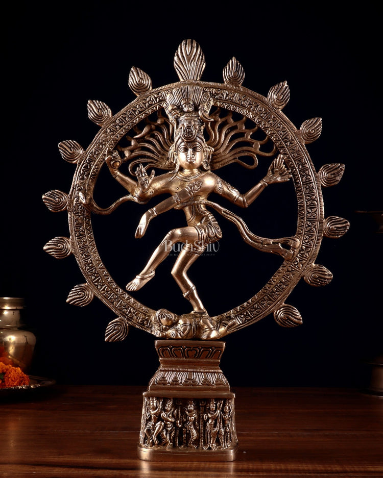 Unique Brass Nataraja Statue – 14.5” - Budhshiv.com