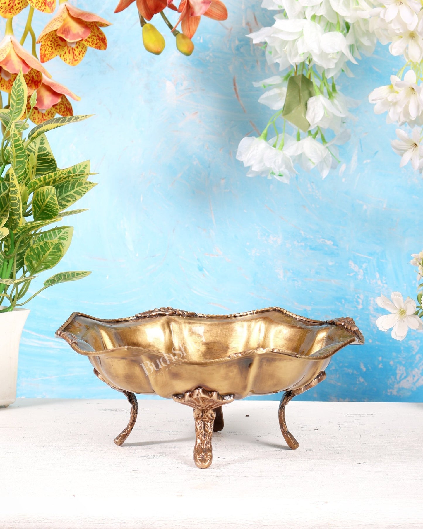 Unique Brass Urli Bowl – Lightweight Matte Finish Decorative Urli (9.9 Inches) - Budhshiv.com