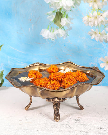 Unique Brass Urli Bowl – Lightweight Matte Finish Decorative Urli (9.9 Inches) - Budhshiv.com