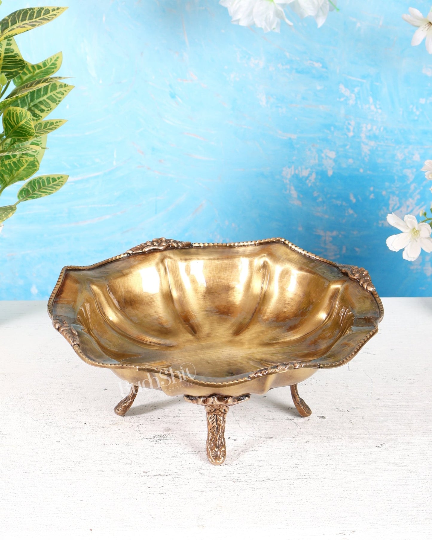 Unique Brass Urli Bowl – Lightweight Matte Finish Decorative Urli (9.9 Inches) - Budhshiv.com