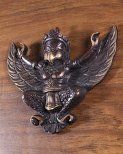 Unique Brass Wall Hanging Flying Garuda Idol 5" Chola brown tone - Budhshiv.com