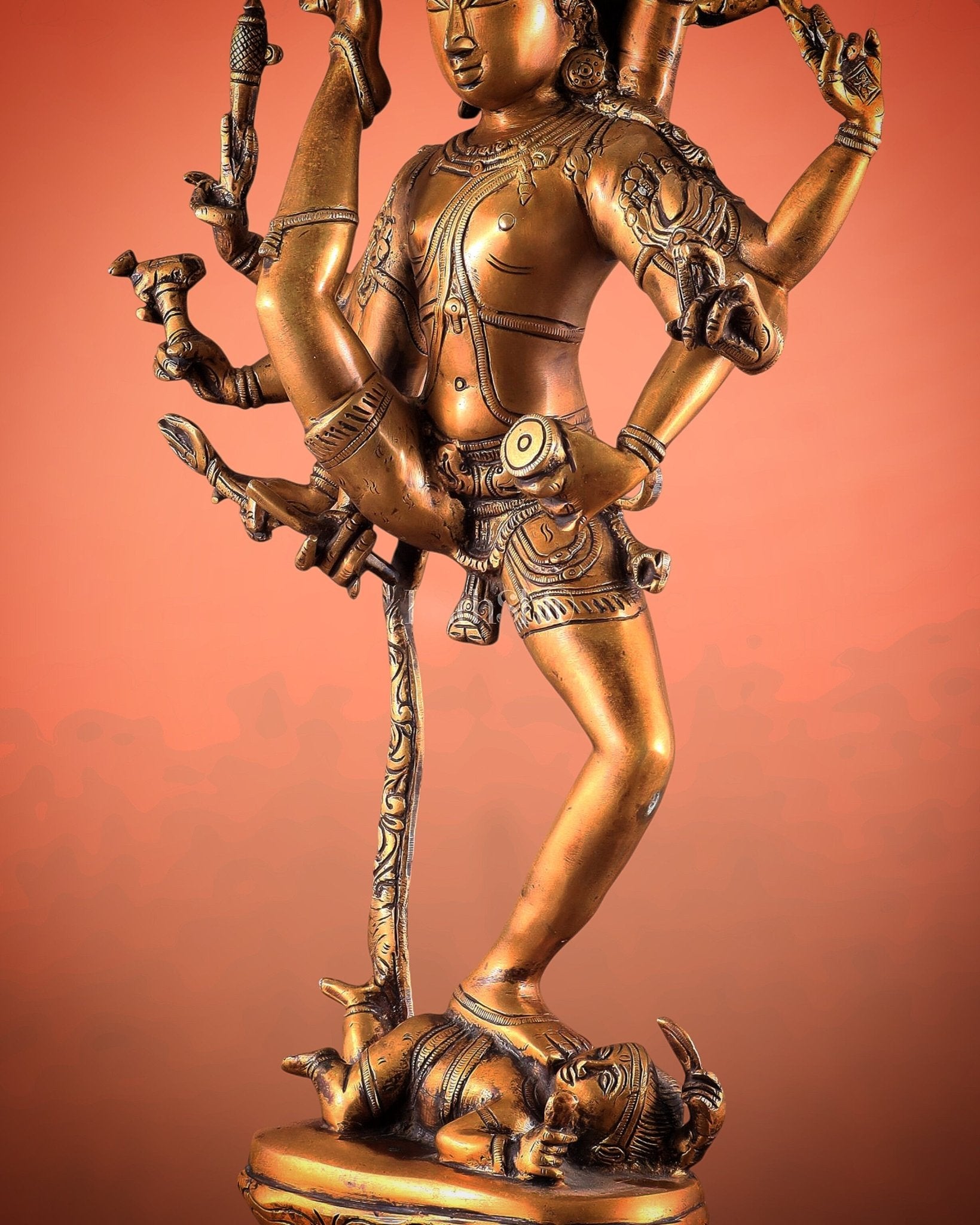 Urdhava Tandava Antique 26 - Inch Brass Tripurantaka dancing Lord Shiva Statue - Budhshiv.com