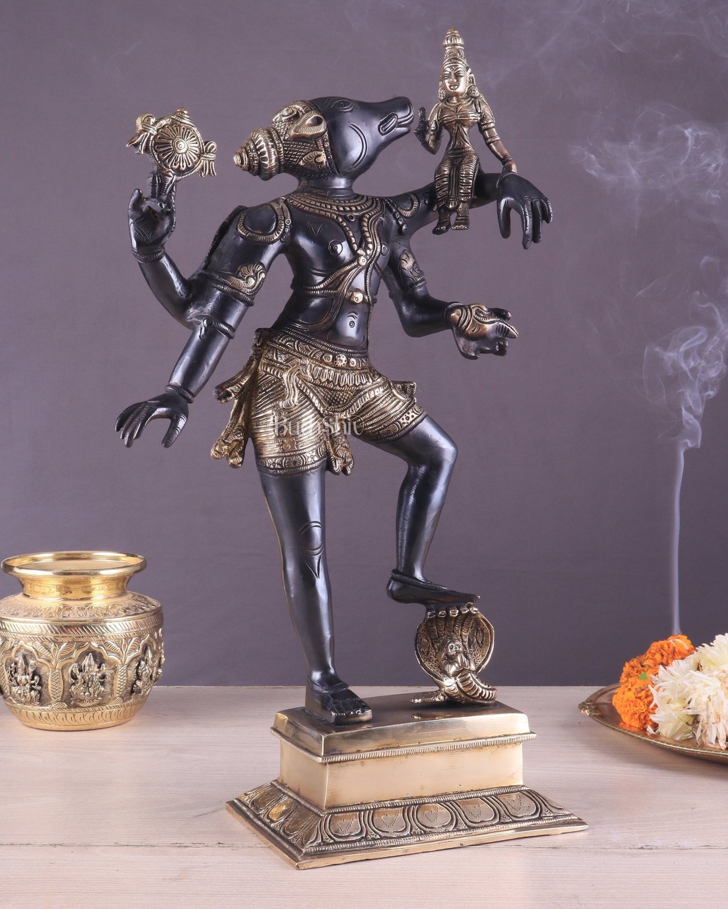 Varaha lakshmi Brass Idol 17.5" - Budhshiv.com