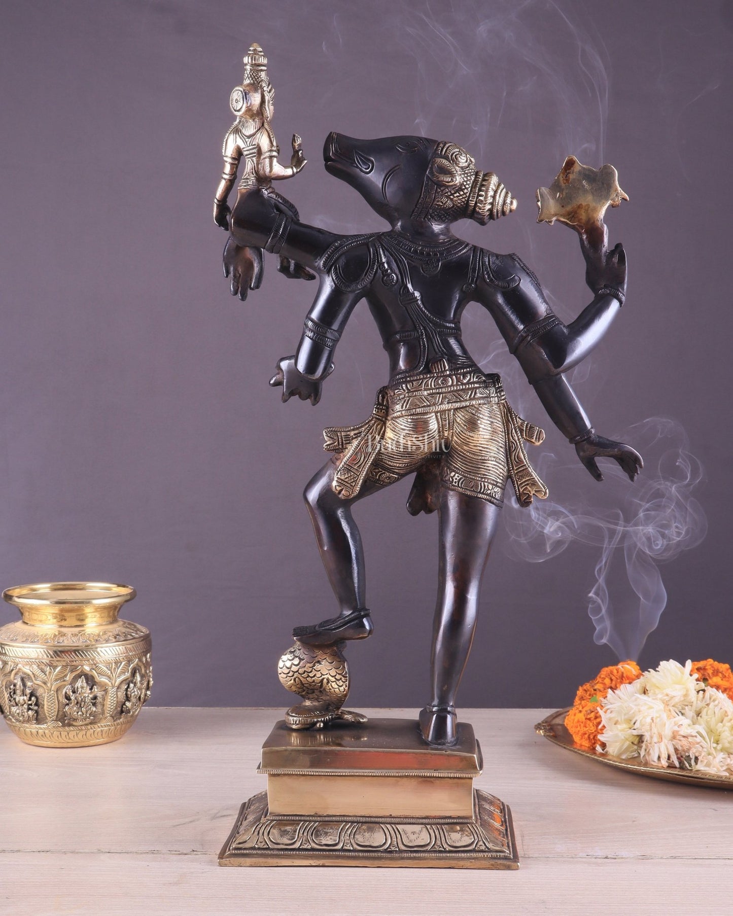 Varaha lakshmi Brass Idol 17.5" - Budhshiv.com
