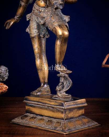 Varaha with Bhooma Devi Varaha Lakshmi Brass Statue 17 inch Gold vintage - Budhshiv.com