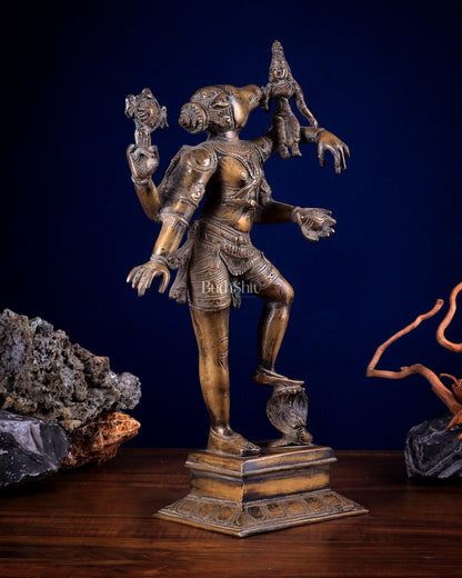 Varaha with Bhooma Devi Varaha Lakshmi Brass Statue 17 inch Gold vintage - Budhshiv.com