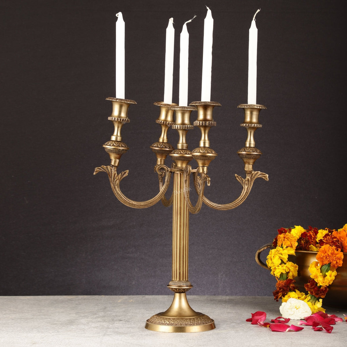 Buy Victorian Style Brass Candle Holder Height 14 inch