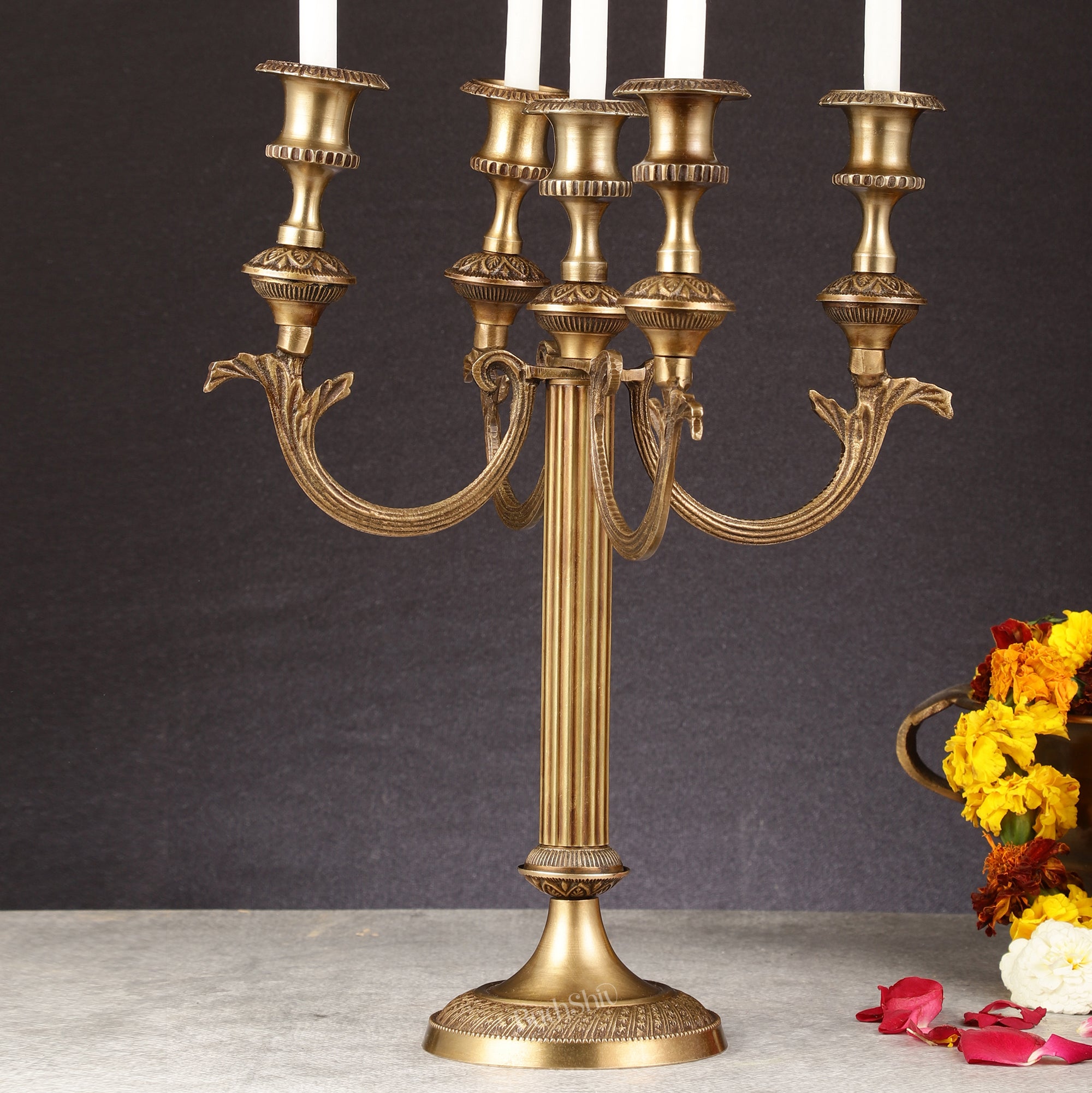 Buy Victorian Style Brass Candle Holder Height 14 inch