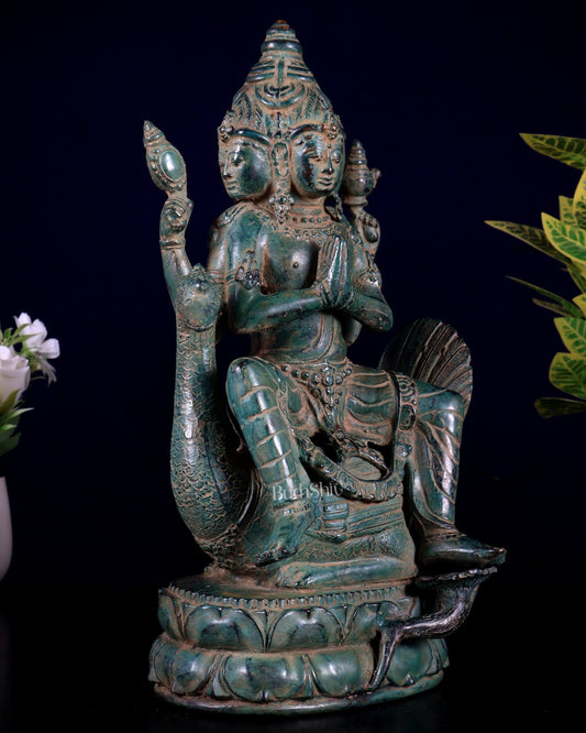 Vintage Balinese Bronze Brahma Statue | 13" Lost Wax Swan Sculpture - Budhshiv.com