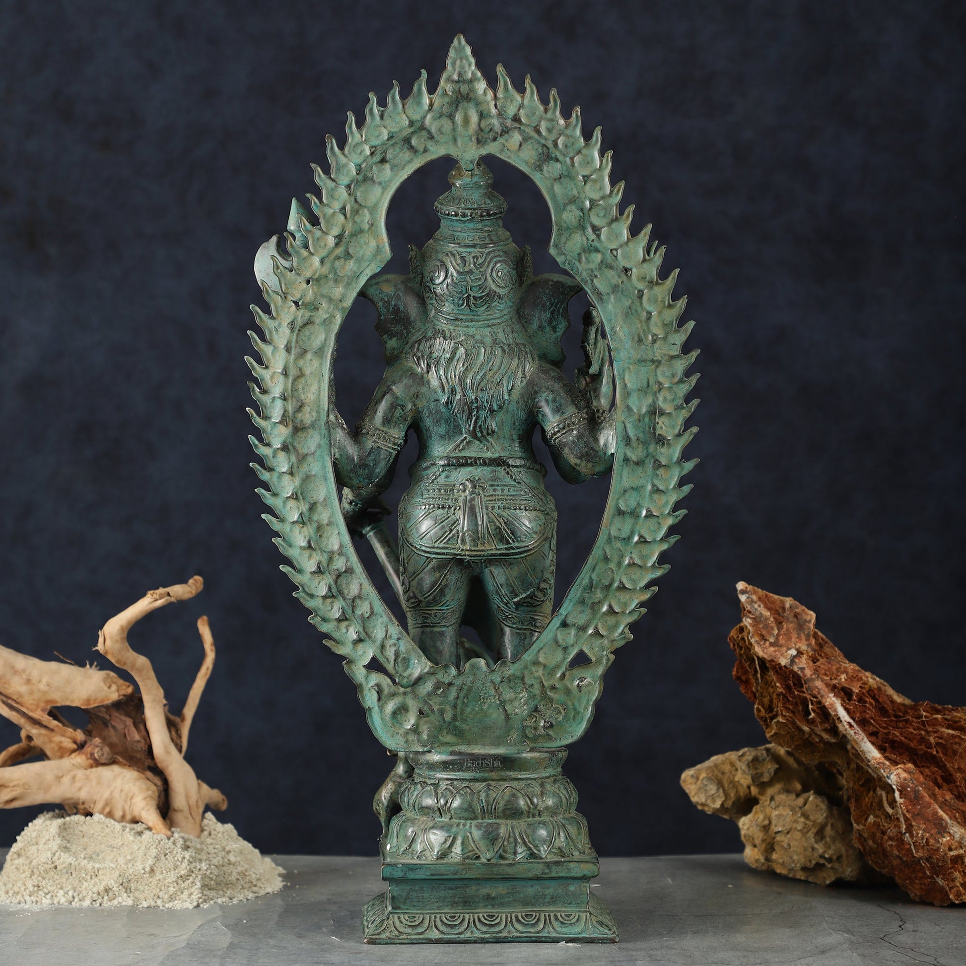 Vintage Balinese Bronze Standing Ganesha Statue – Lost Wax Casting | 18" Unique Handmade Craft - Budhshiv.com