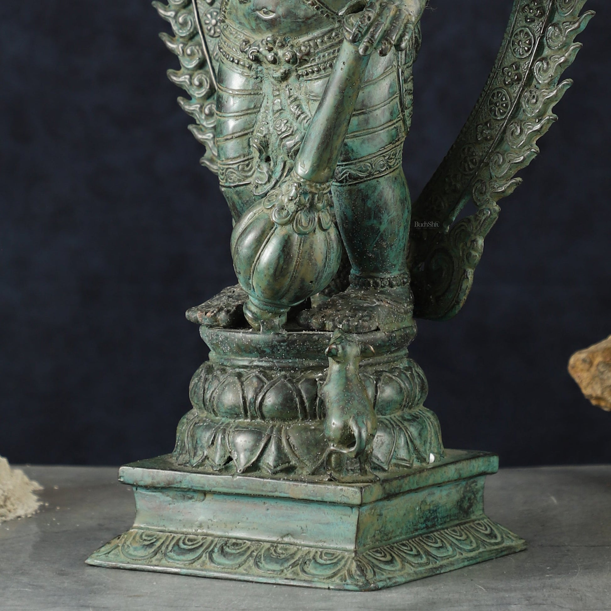 Vintage Balinese Bronze Standing Ganesha Statue – Lost Wax Casting | 18" Unique Handmade Craft - Budhshiv.com