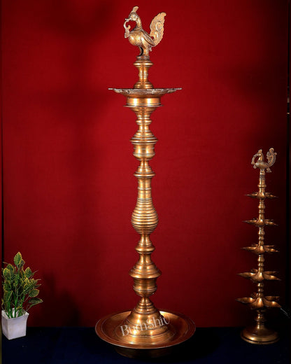 Vintage Brass Annam Pakshi Samai – Large Inauguration Oil Lamp 49.5 inch - Budhshiv.com