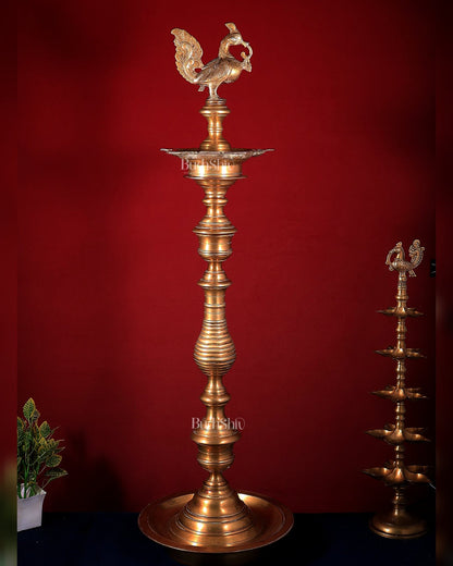 Vintage Brass Annam Pakshi Samai – Large Inauguration Oil Lamp 49.5 inch - Budhshiv.com