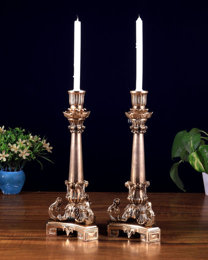 Vintage Brass Candle Stand – 11 Inch - Budhshiv.com