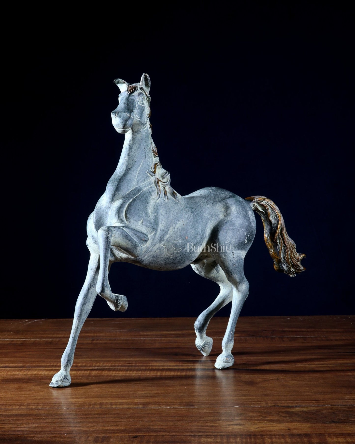 Vintage Brass Galloping Horse Feng Shui Approved Statue - Budhshiv.com