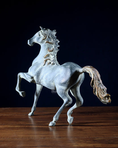 Vintage Brass Galloping Horse Feng Shui Approved Statue - Budhshiv.com