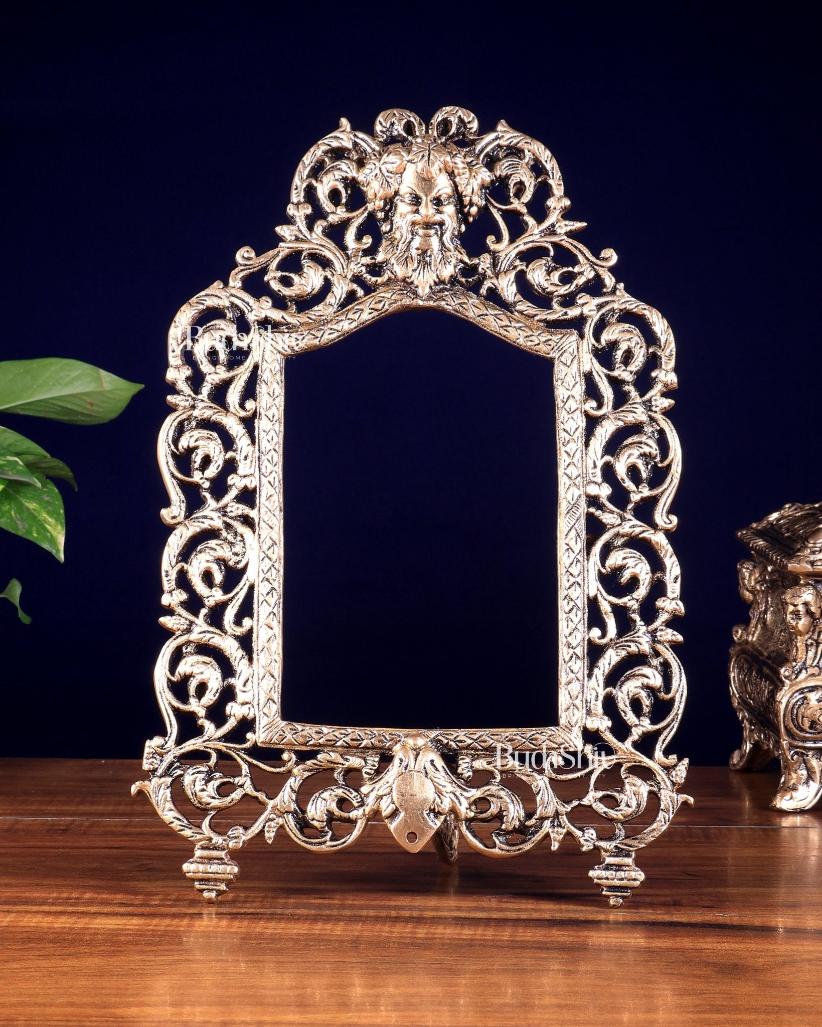Vintage Brass Greek Design Photo Frame – Wall Hanging & Tabletop - Budhshiv.com