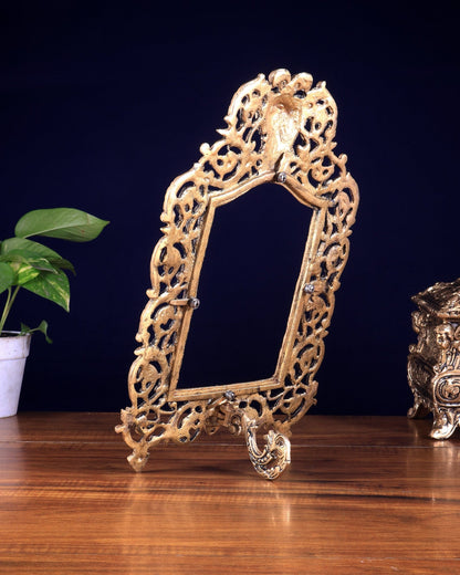 Vintage Brass Greek Design Photo Frame – Wall Hanging & Tabletop - Budhshiv.com