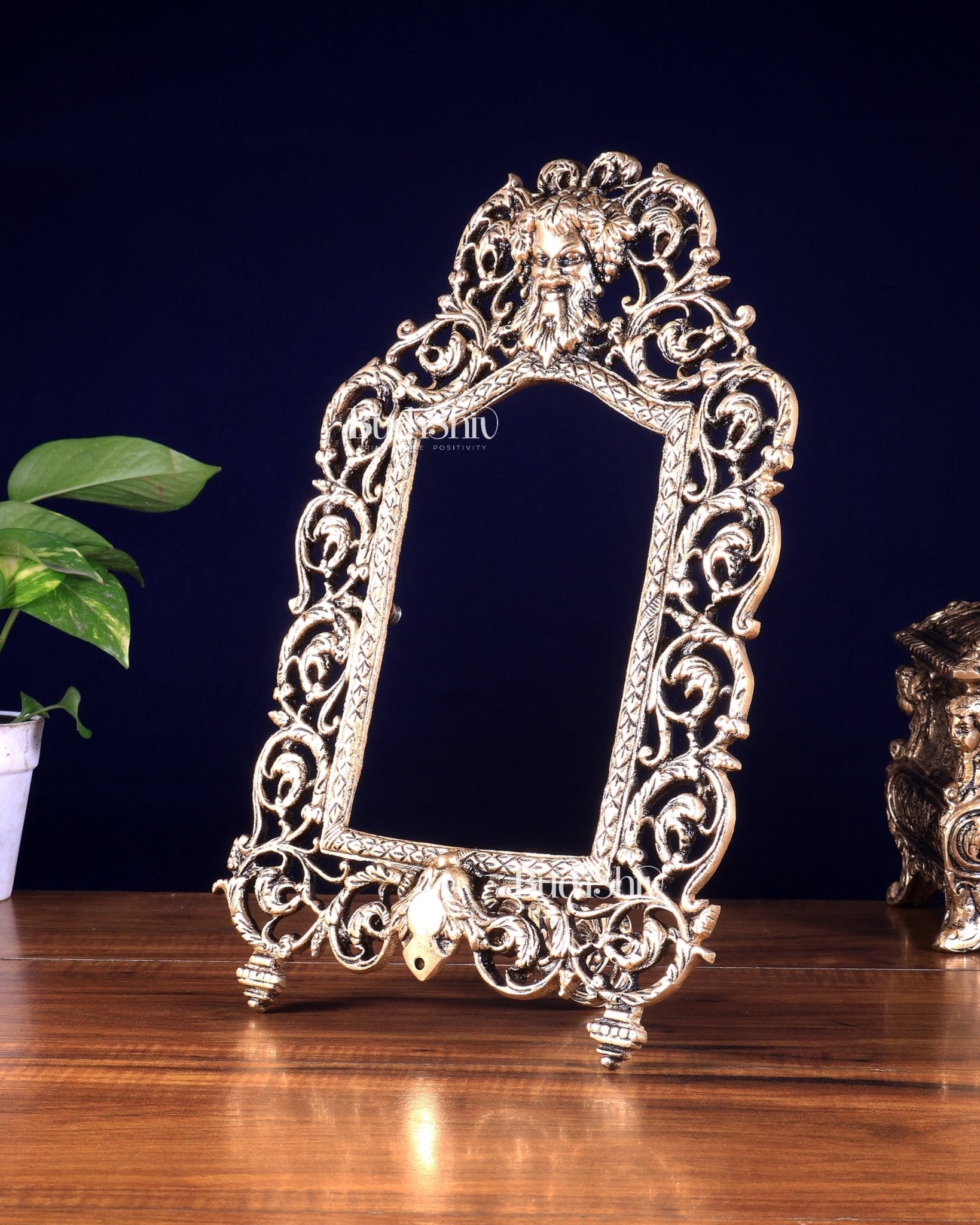 Vintage Brass Greek Design Photo Frame – Wall Hanging & Tabletop - Budhshiv.com