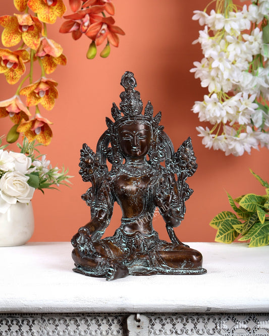 Vintage Brass Green Tara Super antique tone - Budhshiv.com