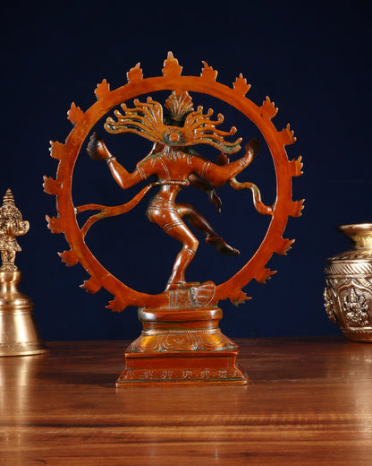 Vintage Brass Nataraja Sculpture – 9.2” - Budhshiv.com