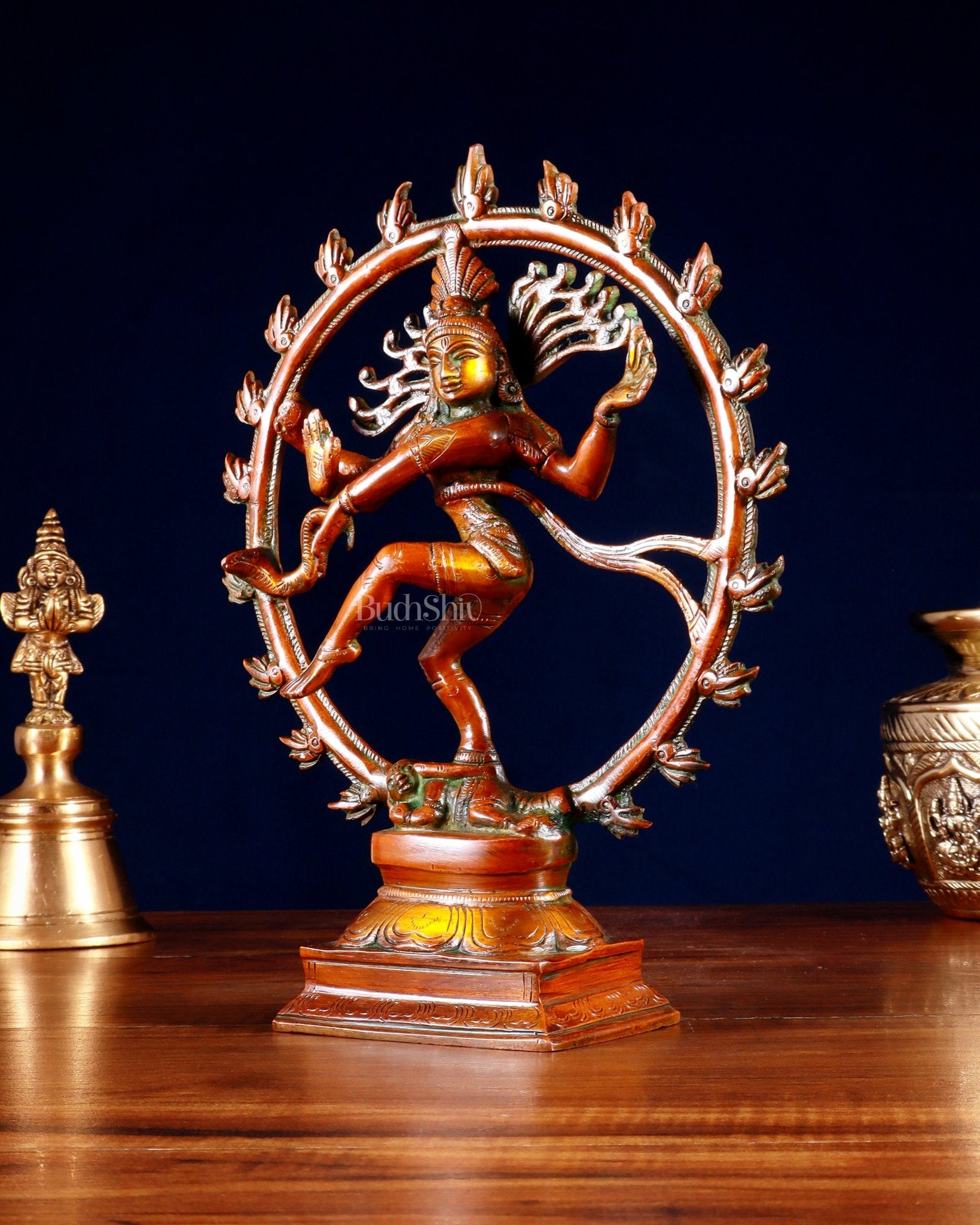 Vintage Brass Nataraja Sculpture – 9.2” - Budhshiv.com
