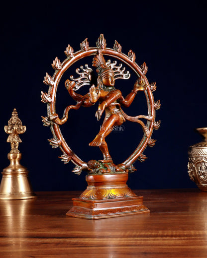 Vintage Brass Nataraja Sculpture – 9.2” - Budhshiv.com