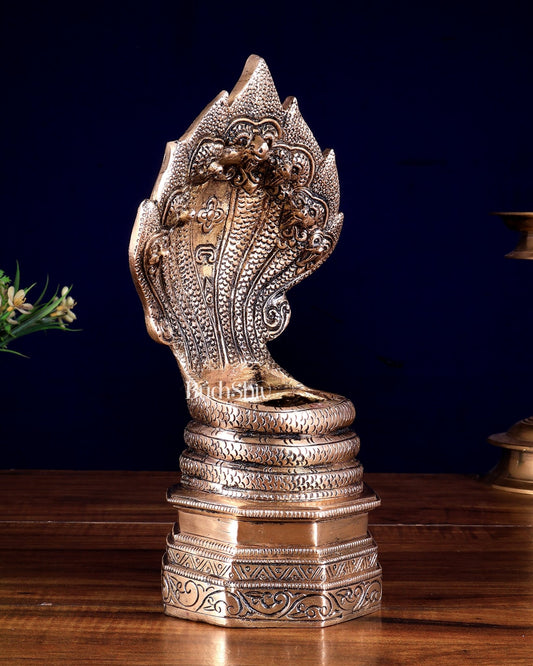 Vintage Brass Sheshanaag Idol 10 inch - Budhshiv.com