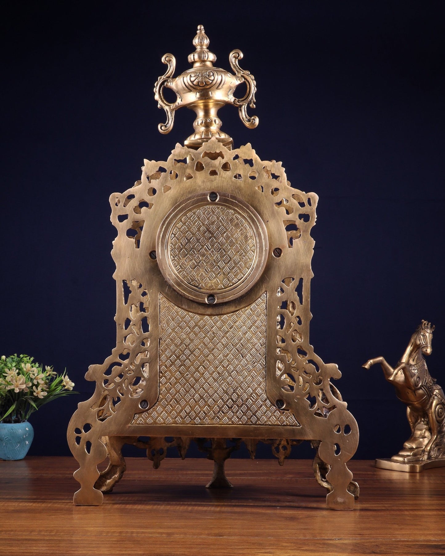 Vintage Brass Victorian Style Table Clock | 23 - Inch - Budhshiv.com