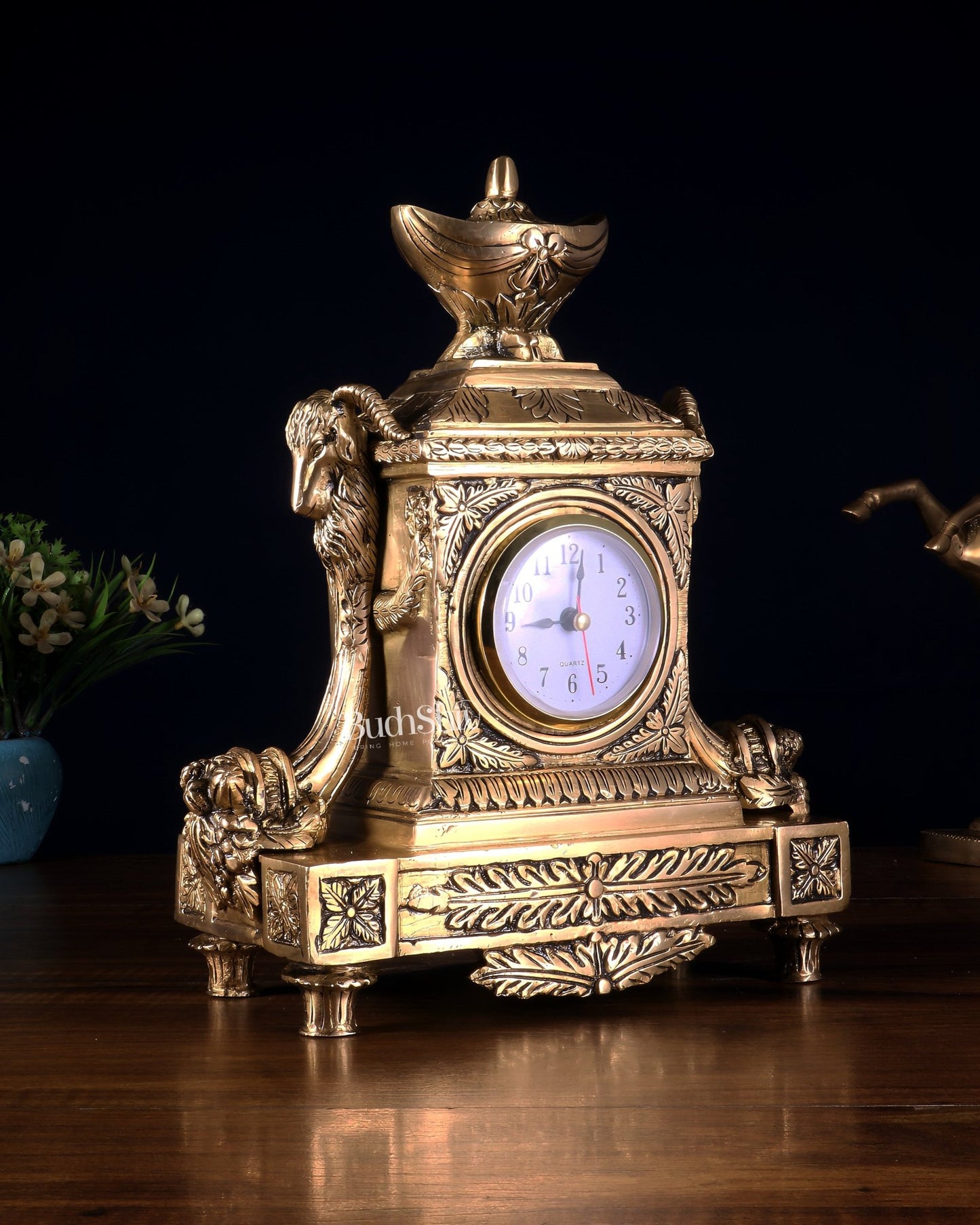 Vintage Brass Victorian Table Clock 10.2 inch - Budhshiv.com